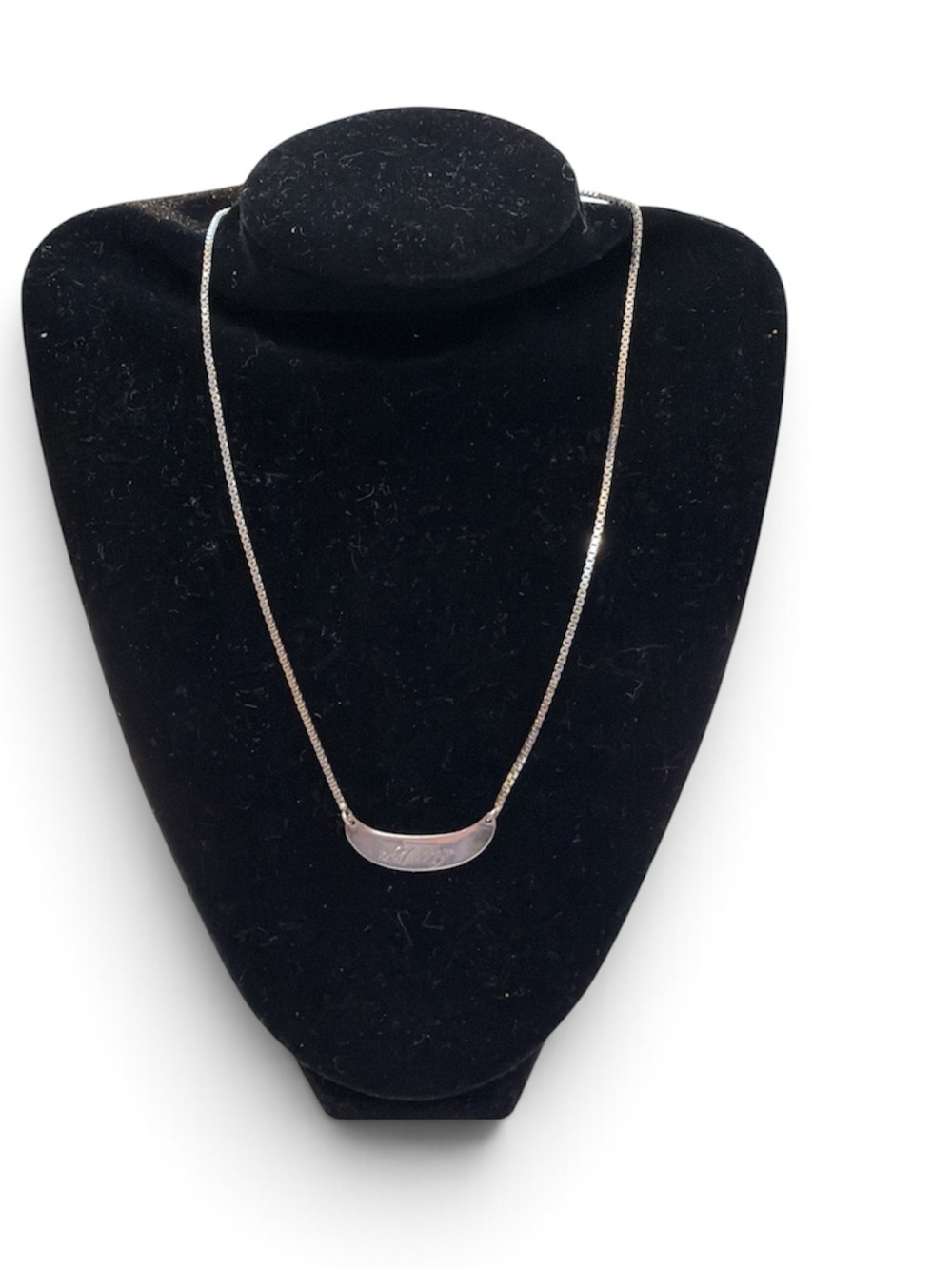 925 Sterling silver Crescent Bar “Mary” Name Necklace